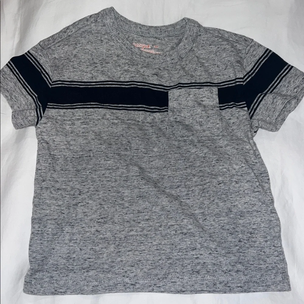Set of Three Boys' T-Shirts in Gray, Green, and Black